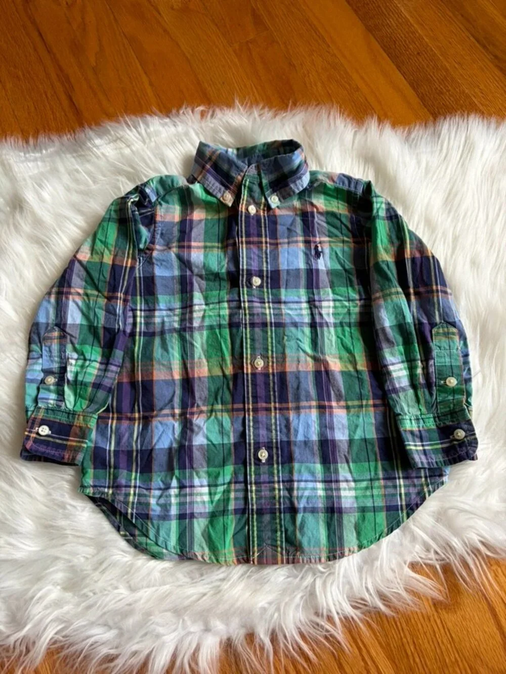 Ralph Lauren Plaid Button Down Long Sleeve Toddler Boy 2T
